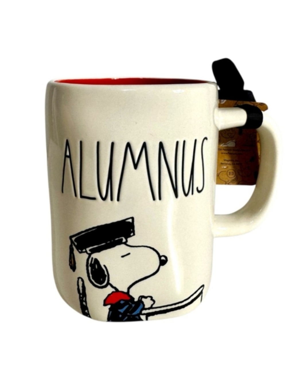 Rae Dunn White Mug with Red Interior "ALUMNUS" Snoopy Design